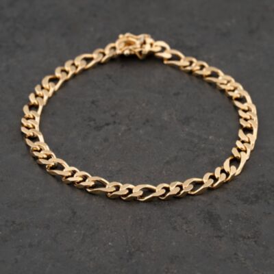 Pre-Owned 9ct Yellow Gold 8 Inch Figaro Chain Bracelet 41281761