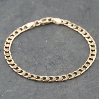 Pre-Owned 9ct Yellow Gold 6.5 Inch Curb Chain Bracelet 41281779