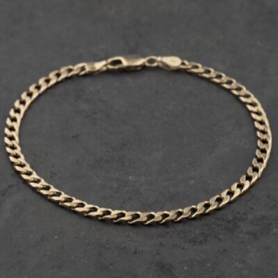 Pre-Owned 9ct Yellow Gold 8 Inch Curb Bracelet 41281795