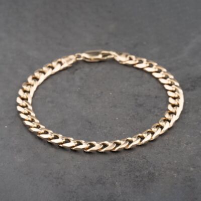 Pre-Owned 9ct Yellow Gold 8 Inch Curb Chain Bracelet 41281807