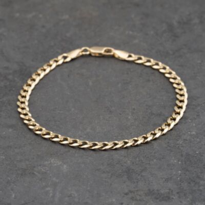 Pre-Owned 9ct Yellow Gold 7.5 Inch Curb Chain Bracelet 41281827