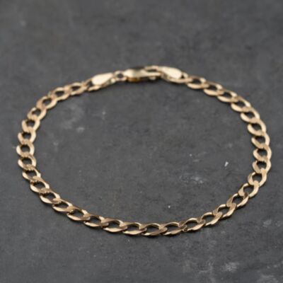 Pre-Owned 9ct Yellow Gold 8 Inch Curb Chain Bracelet 41281831