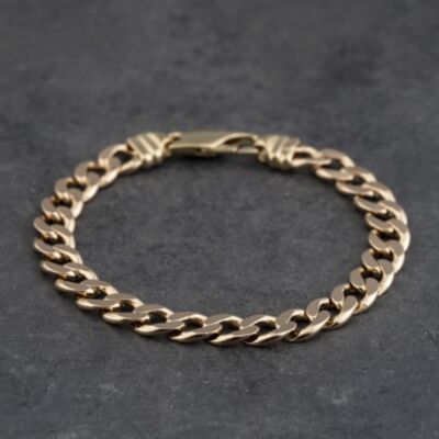 Pre-Owned 9ct Yellow Gold 8 Inch Curb Chain Bracelet 41281862
