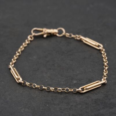 Pre-Owned Vintage Rose Gold 7.5 Inch Fancy Chain Bracelet 41281874