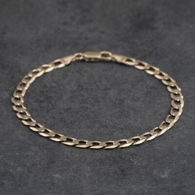 Pre-Owned 9ct Yellow Gold 8 Inch Curb Chain Bracelet 41281878