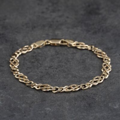 Pre-Owned 9ct Yellow Gold 7 Inch Celtic Chain Bracelet 41281883