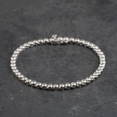 Pre-Owned 9ct White Gold Diamond Rubover Set 7 Inch Tennis Bracelet 41281887