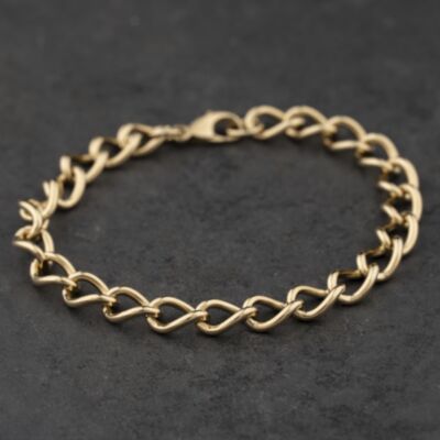 Pre-Owned 9ct Yellow Gold 7.5 Inch Curb Chain Bracelet 41281908