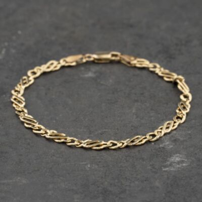 Pre-Owned 9ct Yellow Gold 7.5 Inch Celtic Chain Bracelet 41281920