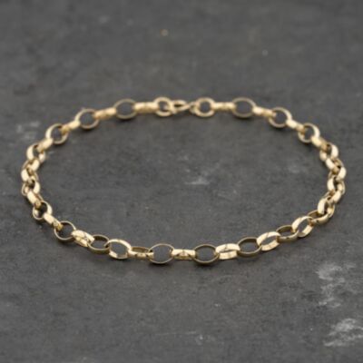 Pre-Owned 9ct Yellow Gold 8 Inch Belcher Chain Bracelet 41281921