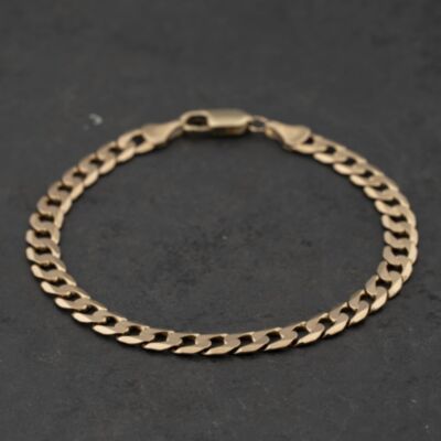 Pre-Owned 9ct Yellow Gold 7.5 Inch Curb Chain Bracelet 41281929