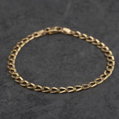 Pre-Owned 9ct Yellow Gold 7 Inch Curb Chain Bracelet 41281952