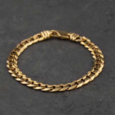 Pre-Owned 9ct Yellow Gold 7.5 Inch Curb Chain Bracelet 41281962
