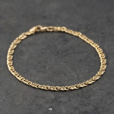 Pre-Owned 9ct Yellow Gold 7 Inch Double Curb Chain Bracelet 41281986