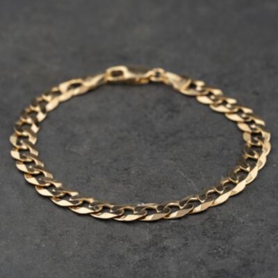 Pre-Owned 9ct Yellow Gold 7.5 Inch Curb Chain Bracelet 41281989