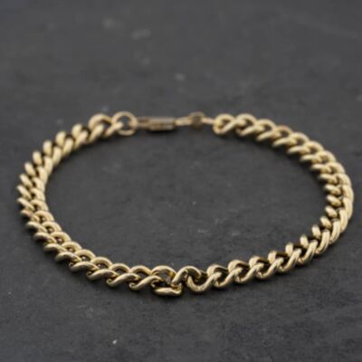 Pre-Owned 9ct Yellow Gold 8 Inch Curb Chain Bracelet 41282006