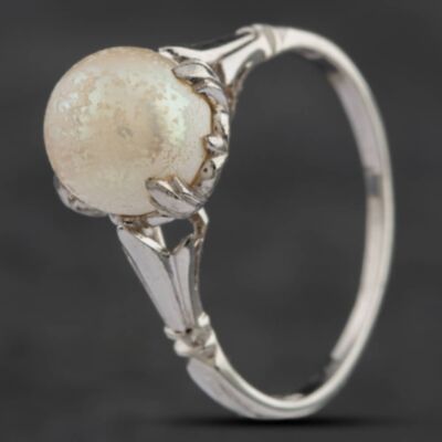 Pre-Owned 14ct White Gold Pearl Dress Ring 4129103