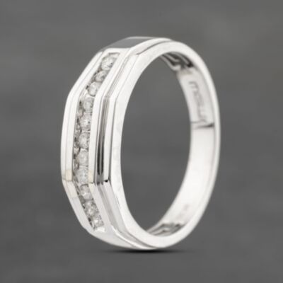 Pre-Owned 9ct White Gold 0.25ct Brilliant Cut Diamond Channel Set Band Ring 41341643