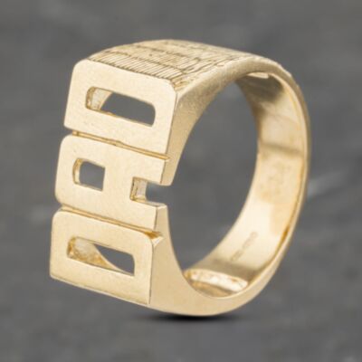 Pre-Owned 9ct Yellow Gold Dad Signet Ring 41341964