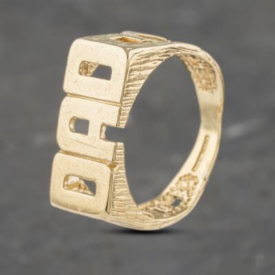 Pre-Owned 9ct Yellow Gold Dad Signet Ring 41341965