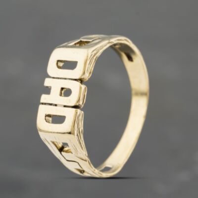 Pre-Owned 9ct Yellow Gold Dad Signet Ring 41342078