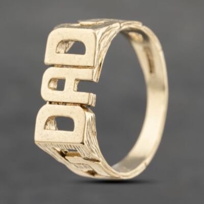 Pre-Owned 9ct Yellow Gold Dad Signet Ring 41342138