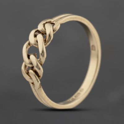 Pre-Owned 9ct Yellow Gold Chain Link Signet Ring 41342159