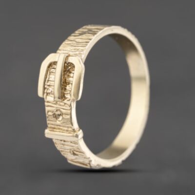 Pre-Owned 9ct Yellow Gold Buckle Ring 41342194
