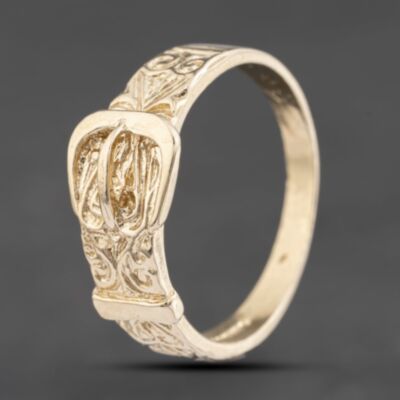 Pre-Owned 9ct Yellow Gold Buckle Ring 41342196