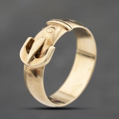 Pre-Owned 9ct Yellow Gold Plain Buckle Ring 41342209