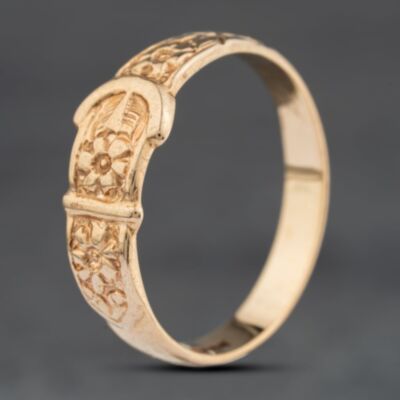 Pre-Owned 9ct Yellow Gold Buckle Ring 41342281