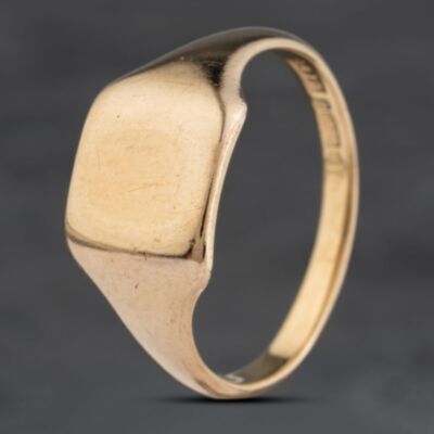 Pre-Owned 9ct Yellow Gold Square Signet Ring 41342294