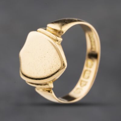 Pre-Owned Vintage 18ct Yellow Gold Plain Sheild Signet Ring 41342384