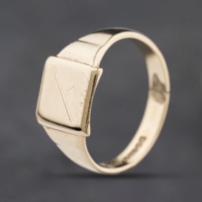 Pre-Owned 9ct Yellow Gold Square Signet Ring 41342385