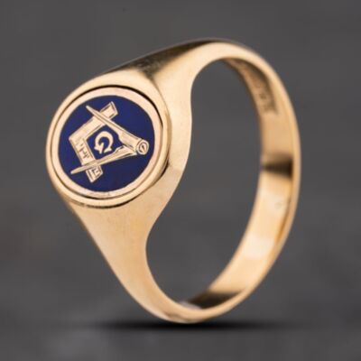 Pre-Owned 9ct Yellow Gold Masonic Signet Ring 41342401