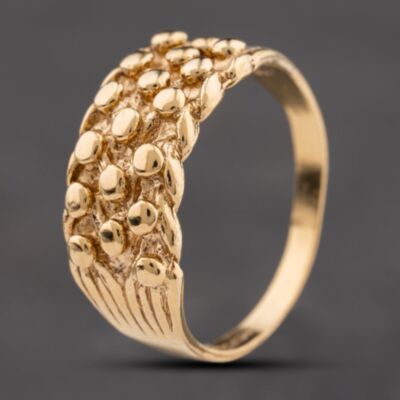 Pre-Owned 9ct Yellow Gold Three Row Keeper Ring 41342402