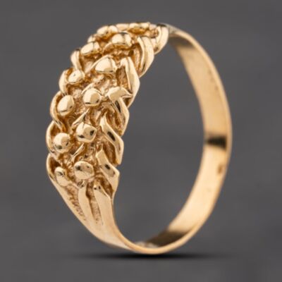 Pre-Owned 9ct Yellow Gold Two Row Keeper Ring 41342415