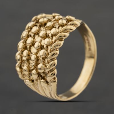 Pre-Owned 9ct Yellow Gold 4 Row Keeper Ring 41342449