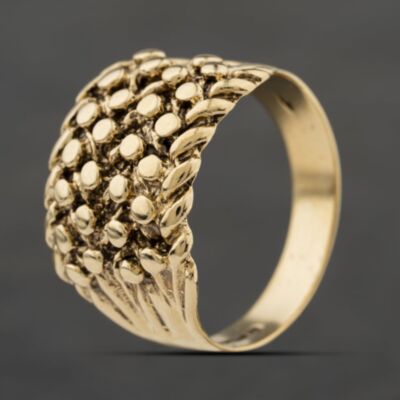Pre-Owned Vintage 9ct Yellow Gold 4 Row Keeper Ring 41342451
