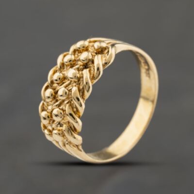 Pre-Owned 9ct Yellow Gold Two Row Keeper Ring 41342456