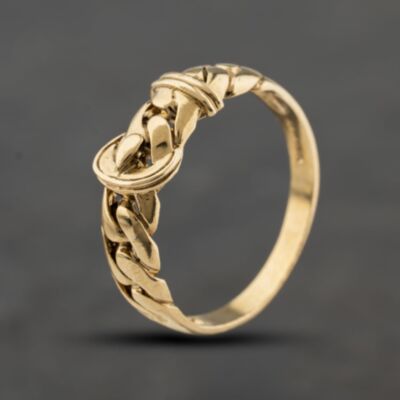 Pre-Owned 9ct Yellow Gold Chainlink Buckle Ring 41342474