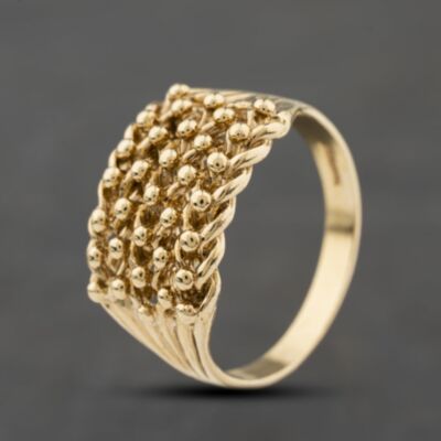 Pre-Owned 9ct Yellow Gold Five Row Keeper Ring 41342477