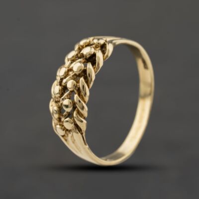 Pre-Owned 9ct Yellow Gold Two Row Keeper Ring 41342501