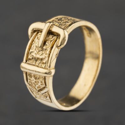 Pre-Owned 9ct Yellow Gold Buckle Ring 41342526