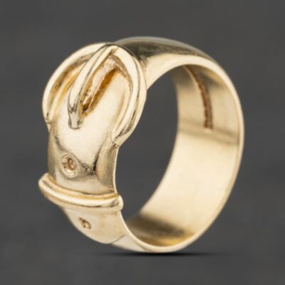 Pre-Owned 9ct Yellow Gold Plain Buckle Ring 41342537