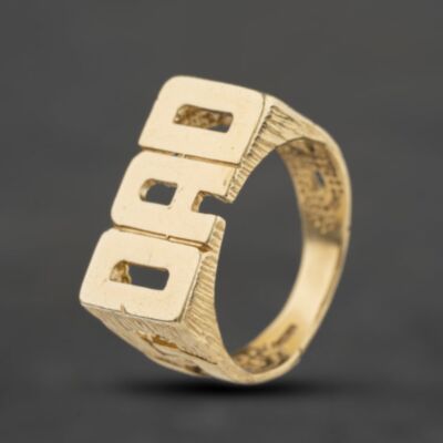 Pre-Owned 9ct Yellow Gold Large Heavy Dad Signet Ring 41342553
