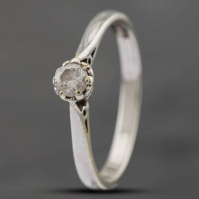 Pre-Owned 9ct White Gold 0.18ct Brilliant Cut Solitaire Ring 41382156