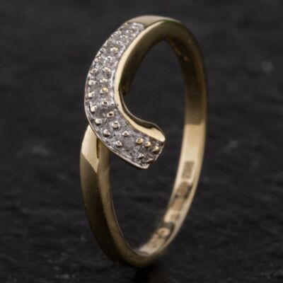 Pre-Owned 9ct White Gold 0.25ct Diamond Half Wishbone Ring 4138270