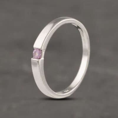 Pre-Owned 9ct White Gold Pink Topaz Solitaire Ring 41382992
