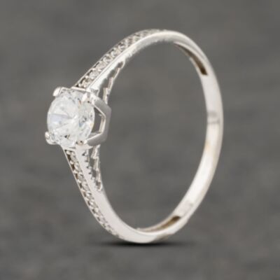 Pre-Owned Platinum 0.10ct Brilliant Cut Diamond Half Eternity Ring 41383061